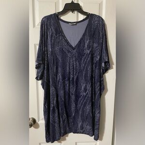 Penningtons Navy Blue V-Neck Top Size 5X